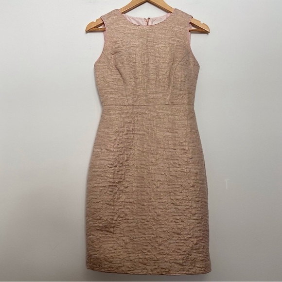 Kate spade dress powder pink gold bodycon luxury metallic contemporary barbie 2A - Picture 3 of 14